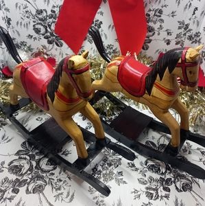 Vintage Rocking Horse Christmas Pieces.